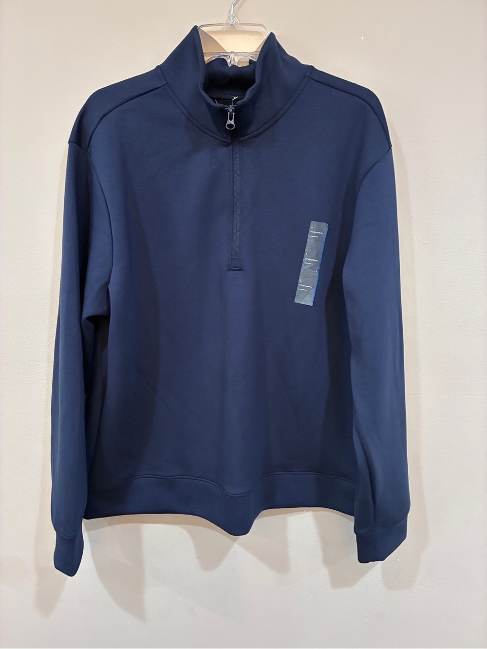 all in motion Men's Navy Half-Zip Mock Neck Pullover